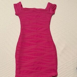 Wet Seal Fuchsia Wave-Textured Mini Dress